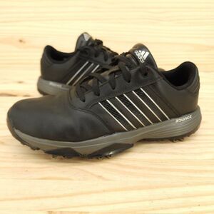 Adidas Bounce Men's Golf Shoes Sz 8.5 Black Leather Soft Spikes Lace Up Comfort